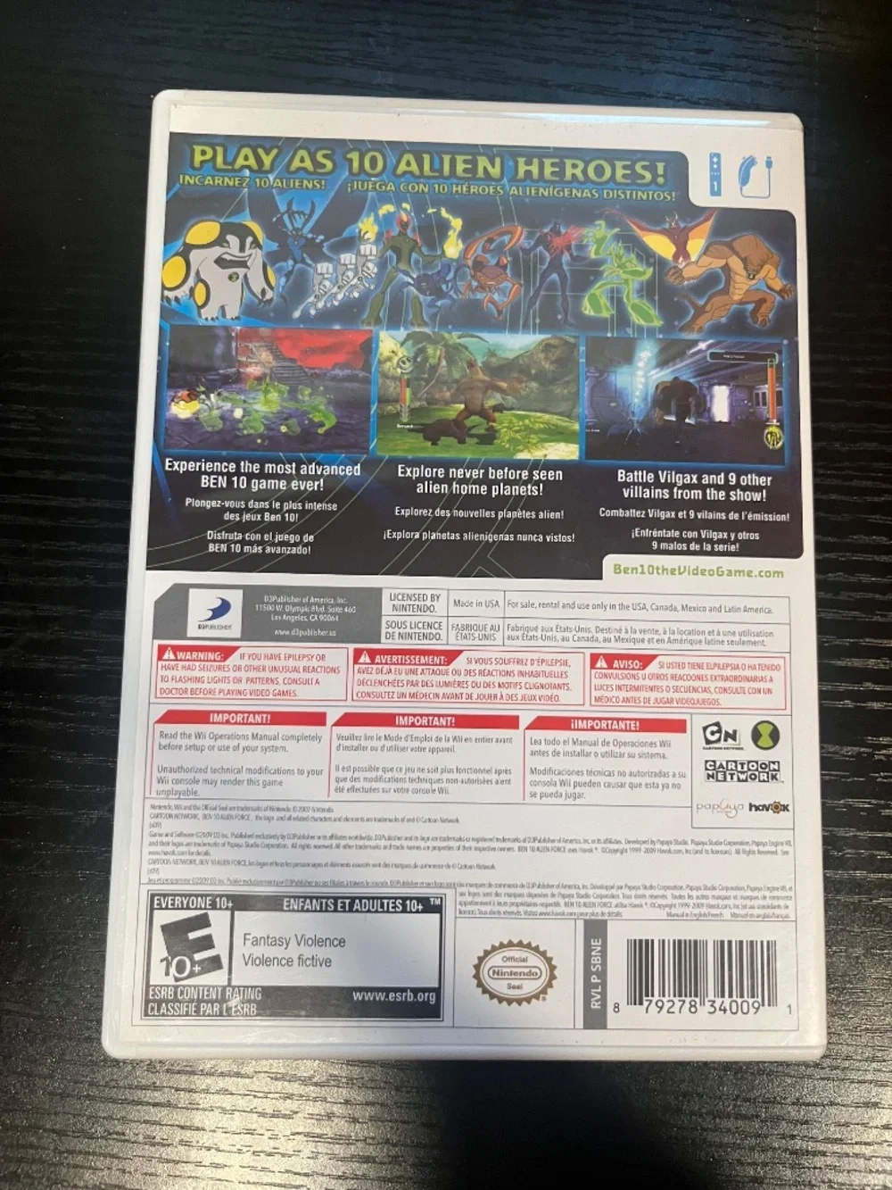 Ben 10: Alien Force - Vilgax Attacks (Nintendo Wii, 2009) Complete